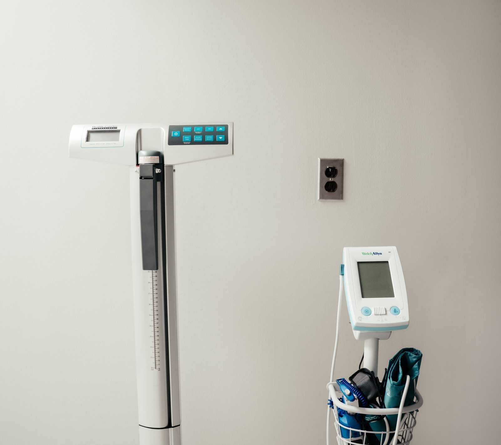 Scale and blood pressure station at Pivot Health & Lifestyle